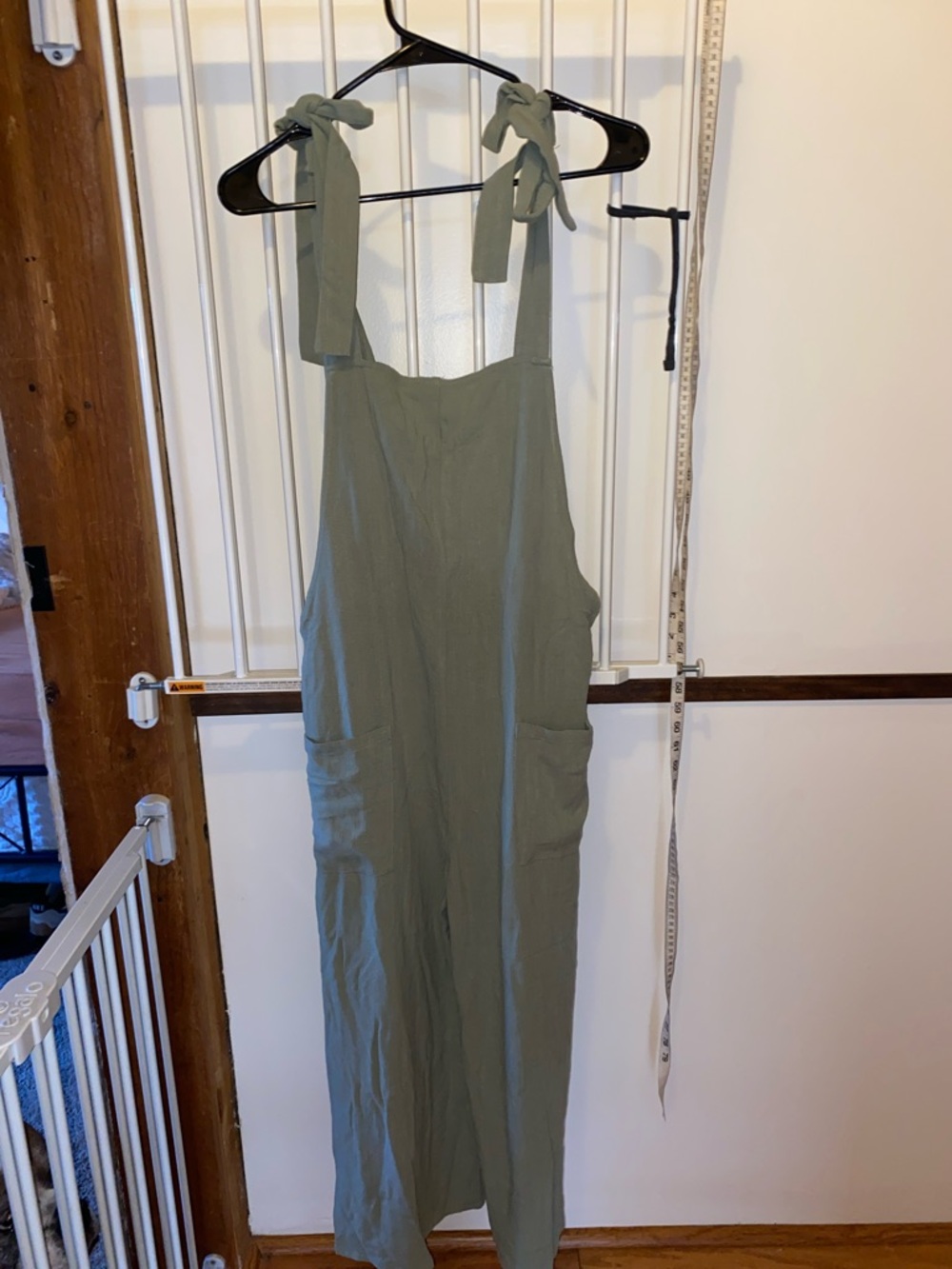 Petal Dew sage green wide leg pant jumper with adjustable straps